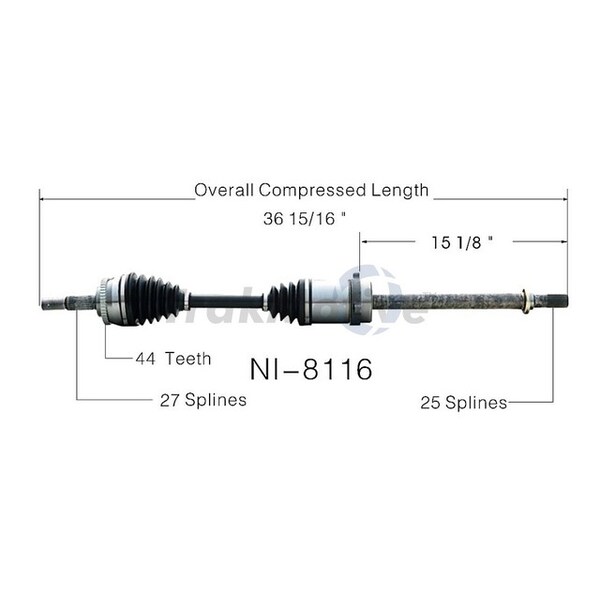 Surtrack Axle Cv Axle Shaft, Ni-8116 NI-8116 - main